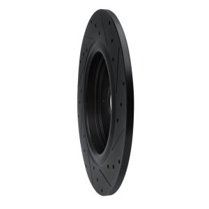 Honda Odyssey Brake Rotor (1) - Rear Left - R1 Concepts - Drilled & Slotted - Black - `18-`25